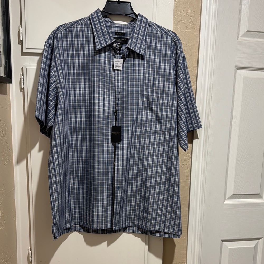 Men's Blue Plaid Shirt